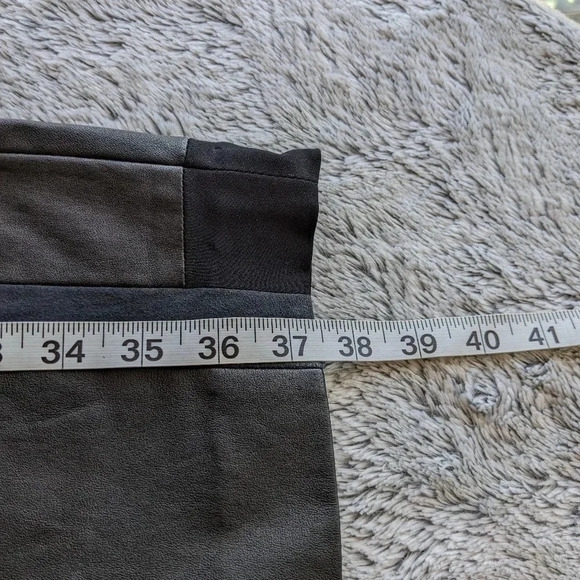 NEW A.L.C. Leather Suede Patchwork Black Dress Midi Sheath Dress Size 4 - Picture 7 of 9